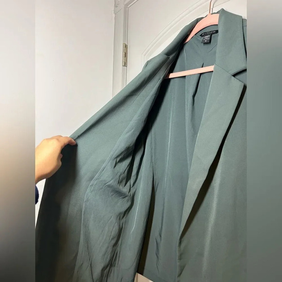 Athleta Endless Prima Twill Breathable Blazer in Green size 12 NWOT - Picture 9 of 13